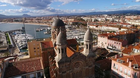 Aerial view of Saint Raphael Stock Footage 88133126