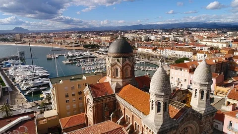 Aerial view of Saint Raphael Stock Footage 88133138