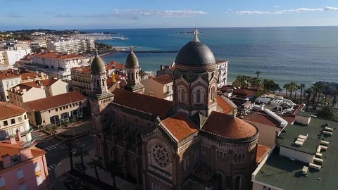 Aerial view of Saint Raphael Stock Footage 88133259