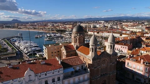 Aerial view of Saint Raphael Stock Footage 88133327