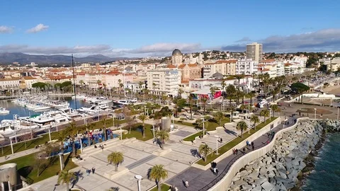 Aerial view of Saint Raphael Stock Footage 88133350