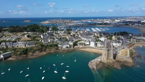 Aerial view of Saint Servan Stock Footage 117465606