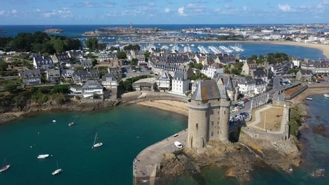 Aerial view of Saint Servan Video stock 117465657