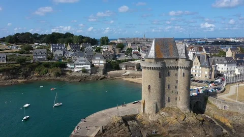 Aerial view of Saint Servan Stock Footage 117467736