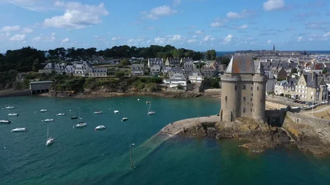 Aerial view of Saint Servan Stock Footage 117467772