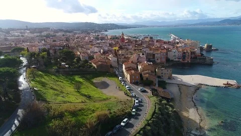 Aerial view of Saint Tropez Stock Footage 84899175