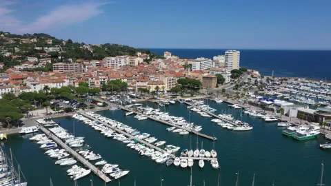 Aerial view of Sainte Maxime Stock Footage 136540036