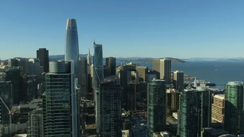 Aerial view Salesforce Tower skyscraper San Francisco USA Stock Footage 83922440