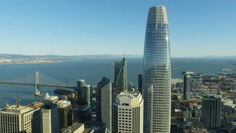 Aerial view Salesforce Tower skyscraper San Francisco USA 動画素材 83922861