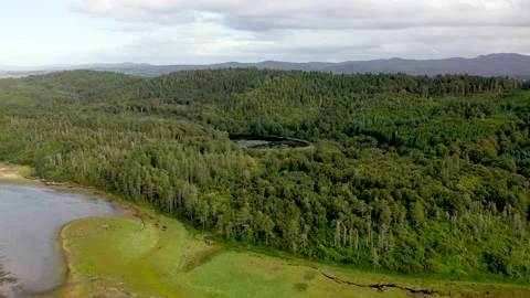 Aerial view of the Salt Marsh at Ards Forest Park in County Donegal, Ireland Vídeos de archivo 220257193