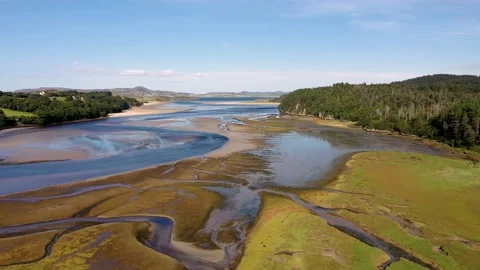 Aerial view of the Salt Marsh at Ards Forest Park in County Donegal, Ireland Vídeos de archivo 220594926