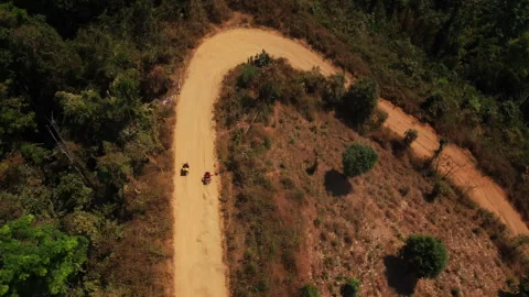 Aerial view of the Salween River in summer at Ban Mae Sam Laeb, Thailand. Stock Footage 267653776