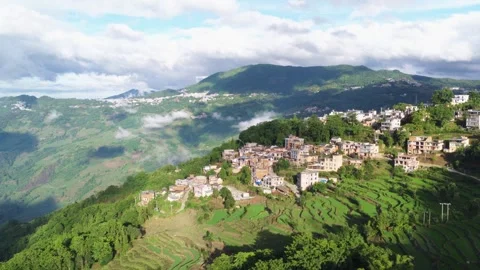Aerial View of Samaba Rice Terraces in Yunan 스톡 동영상 310947697