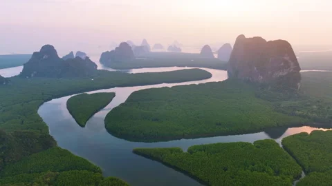 Aerial view of Samet Nang Chee Stock Footage 247056032