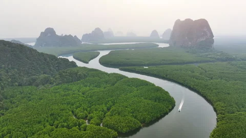Aerial view of Samet Nang Stock Footage 247057292