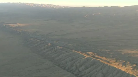 Aerial view of San Andreas Fault Stock Footage