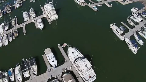 Aerial view San Carlos, Marine Stock Footage