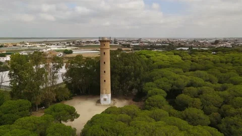 Aerial view from the San Jeronimo lighthouse in Andalusia. Stock Footage 134671315