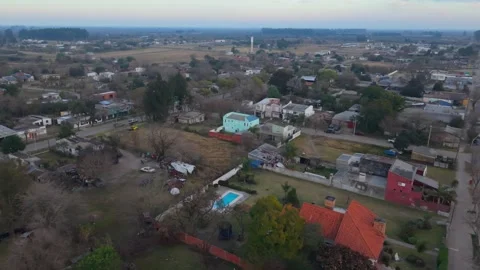 Aerial View of San Jose de Feliciano, Entre Rios, Argentina Stock Footage 343989332