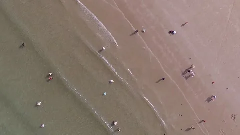 Aerial view of sand beach Stock Footage 310919925
