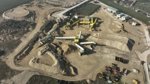 Aerial view of a sand quarry and gravel pit. Stock Footage 342583657