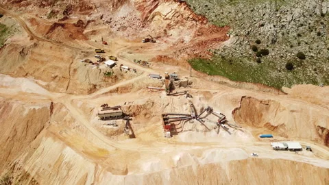 Aerial view of a sand quarry Stock Footage 258238611