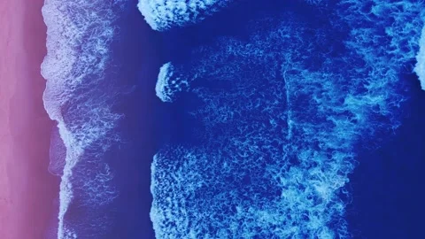 Aerial view of sandy beach and ocean with waves Stock Footage 233780828