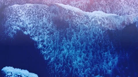 Aerial view of sandy beach and ocean with waves Stock Footage 233780837