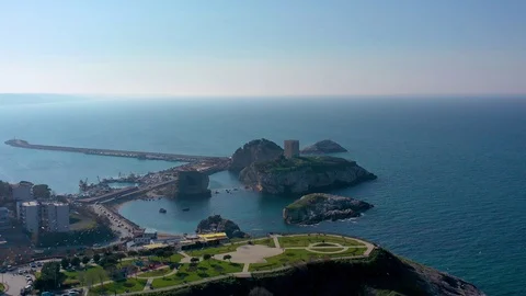 Aerial view of sandy beach of Black Sea near the town of Sile, Turkey 4 Stock Footage 127018839