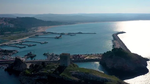 Aerial view of sandy beach of Black Sea near the town of Sile, Turkey 6 Stock Footage 127019516