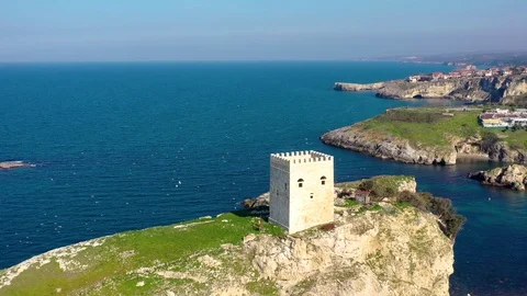Aerial view of sandy beach of Black Sea near the town of Sile, Turkey 7 Stock Footage 127022049