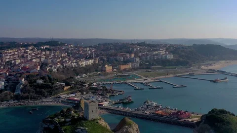 Aerial view of sandy beach of Black Sea near the town of Sile, Turkey 16 Stock Footage 127085620