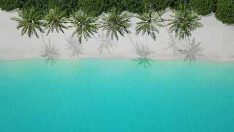 Aerial view of sandy beach. exuma bahamas Stock Footage 109065076