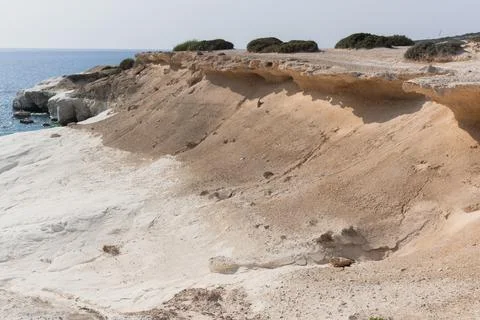 Aerial view of sandy beach Stock Photos