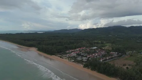 Aerial view of sandy beach in Phuket, Thailand 動画素材 329286581