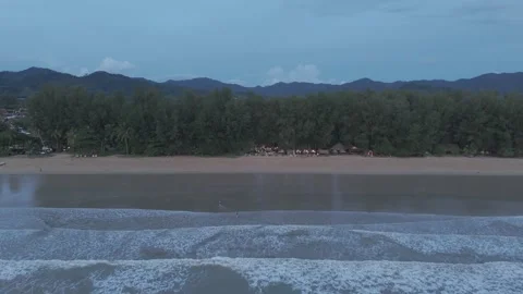 Aerial view of sandy beach in Phuket, Thailand Видео 329286624