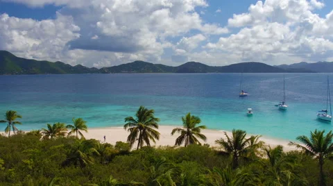 Aerial view of Sandy Cay, British Virgin Islands  Stock Footage 67546931