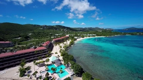 Aerial view of Sandy Cay, British Virgin Islands Stock Footage 69751247