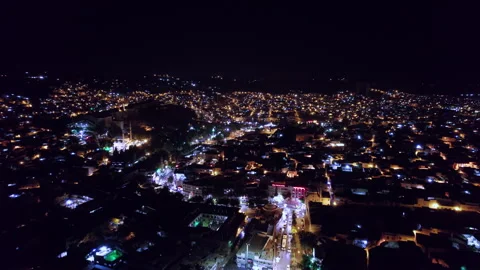 Aerial view of Sanliurfa in the night time Stock Footage 242529792