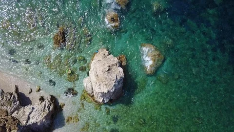 Aerial view of Sansone beach Vídeos de archivo 122850120