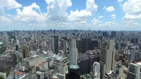 Aerial view of Sao Paulo skyscraper in Brazil Stock Footage 59644000
