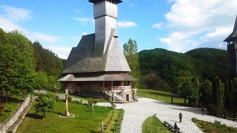 Aerial view of Sapanta-Peri Monastery 動画素材 121726440