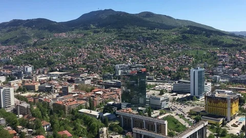 Aerial view of Sarajevo Stock Footage 127111788