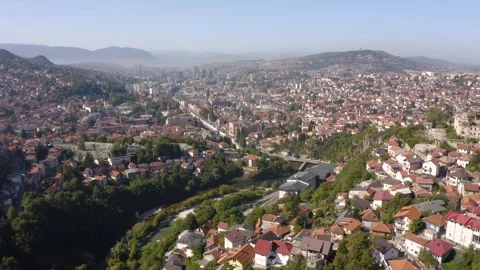 Aerial view of Sarajevo Stock Footage 254167054