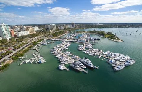 Aerial view of the Sarasota downtown, Florida. Stock Photos