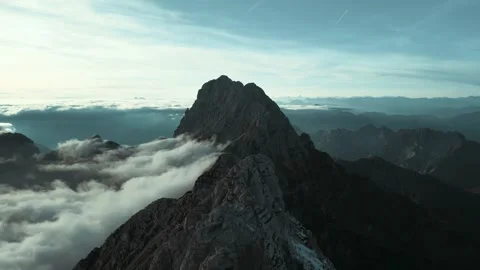 Aerial view of scenic mountain range in the Italian alps Stock Footage 279234638