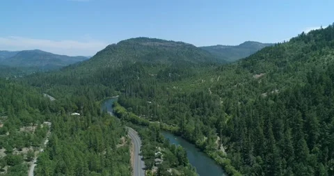 Aerial view of scenic river Stock Footage 215264233