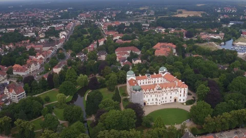 Aerial view of Schloss Celle Stock Footage 87166738