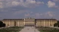 Aerial View Schonbrunn Palace Spectacular Garden Vienna People Walking Visit Day HD Footage