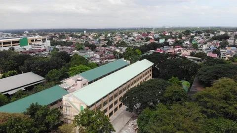 Aerial view of a School Stock Footage 138565956